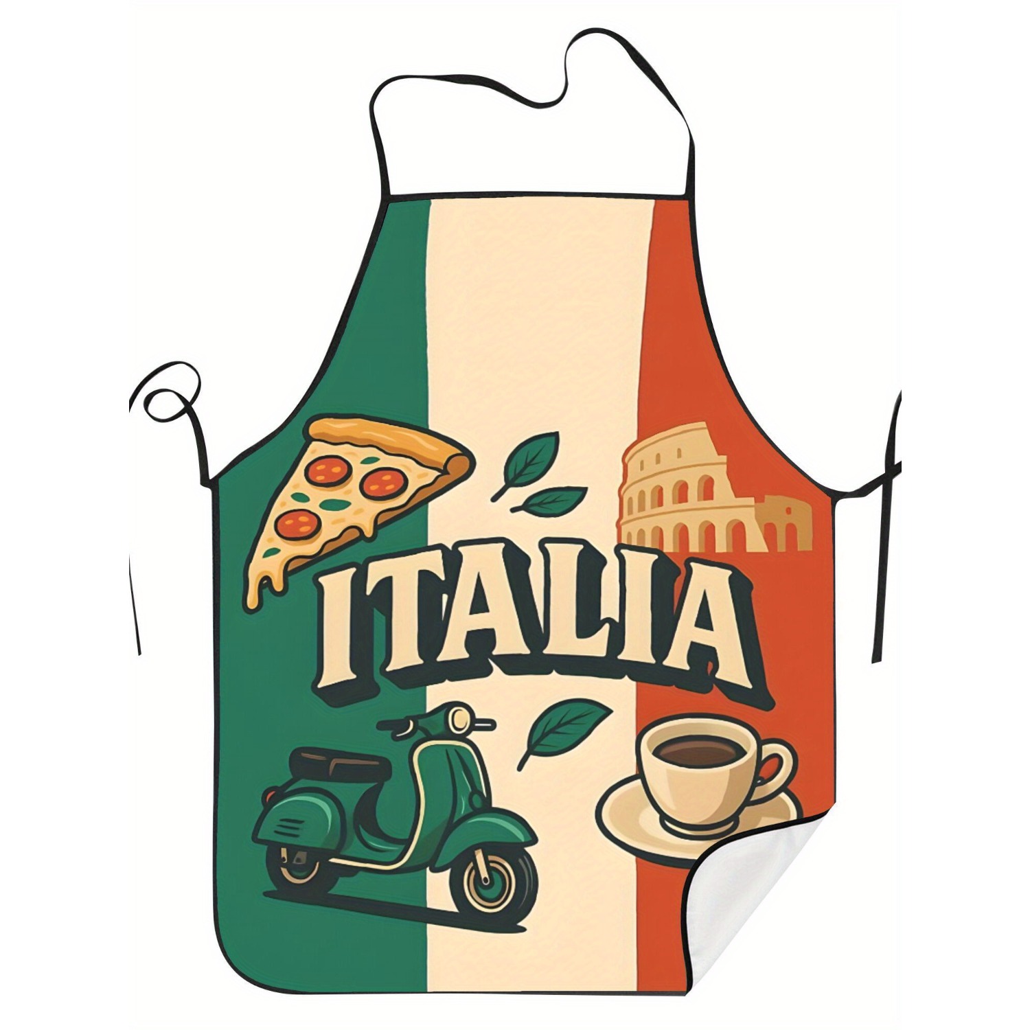 Home Cooking In Italian - 레트로 이탈리아 국기 주방 앞치마 피자